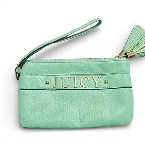 Juicy Couture Y2K Aqua Logo Wristlet Clutch Size OS